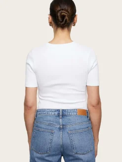 Pippa Rib Tee - White