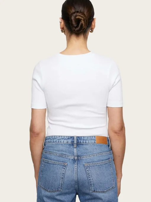 Pippa Rib Tee - White