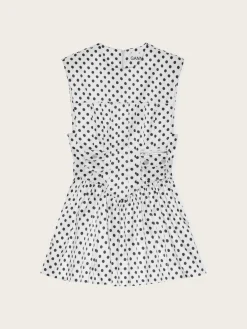 Printed Double Satin Corset Mini Dress - Egret