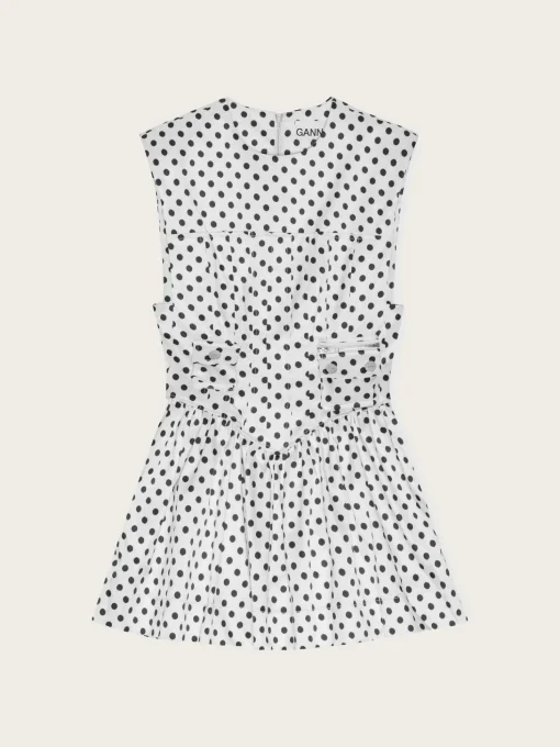 Printed Double Satin Corset Mini Dress - Egret