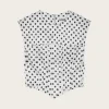 Printed Double Satin Corset Blouse - Egret