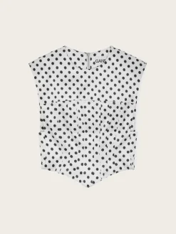 Printed Double Satin Corset Blouse - Egret