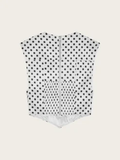 Printed Double Satin Corset Blouse - Egret