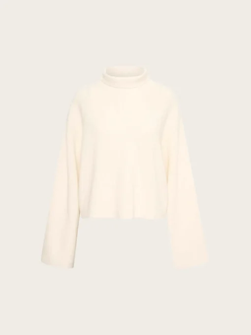 Risane High Neck Wool Pulllover - Egret