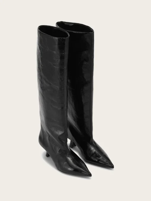 S2213 Soft Slouchy High Shaft Boot Naplack - Black