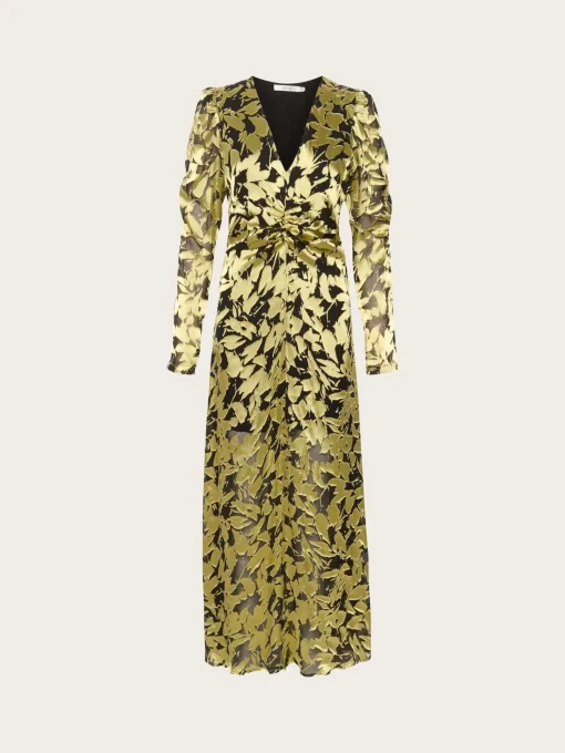 Sikura Silk Maxi Dress - Luminary Green