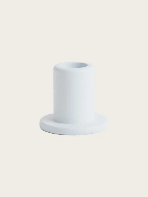 Tube Candleholder Concrete-Small - Light Blue