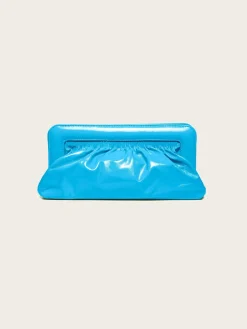 Velda Midi Patent Clutch - Malibu Blue