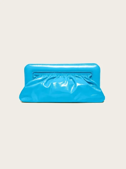 Velda Midi Patent Clutch - Malibu Blue