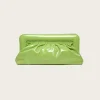 Velda Midi Patent Clutch - Dark Citron