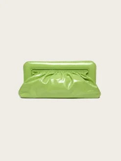 Velda Midi Patent Clutch - Dark Citron