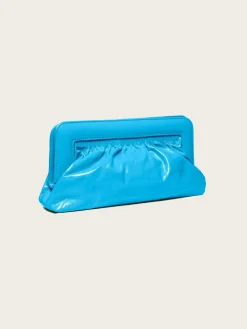 Velda Midi Patent Clutch - Malibu Blue
