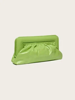 Velda Midi Patent Clutch - Dark Citron