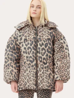 W0115  Leo Puffers Midi Jacket -  Almond Milk