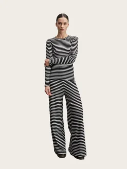 2X2 Cotton Stripe Tuba Tee LS - Black/White Alyssum