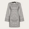 Yaira Short Dress - Grey Twill Glitter